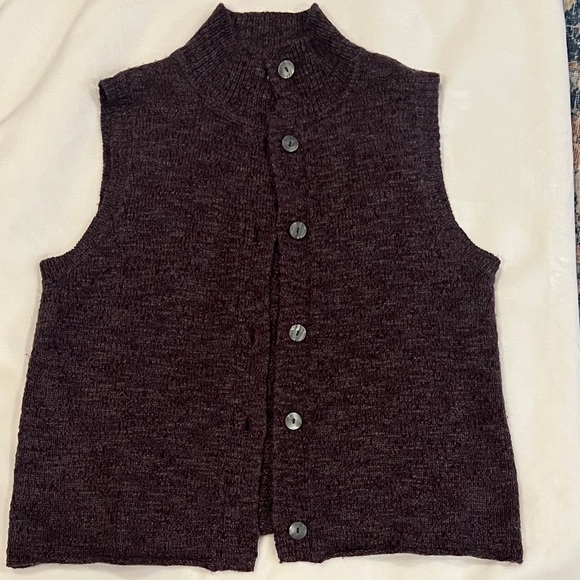 J. Jill Sweaters - J. Jill purple wool alpaca blend sleeveless button down sweater vest size Large